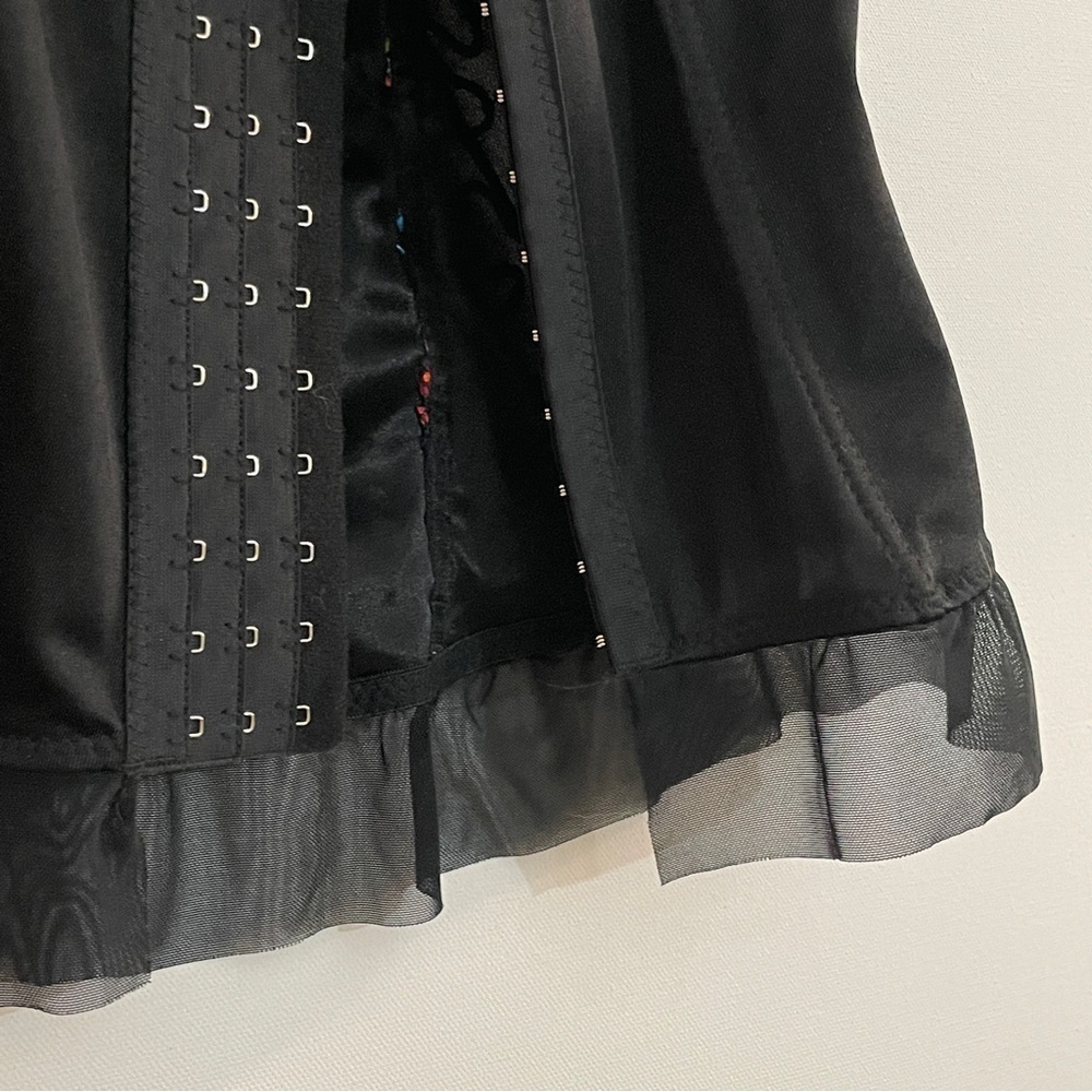 Spencers Corset Bustier Top Neon Swirls Mesh Ruffle Small - Picture 8 of 13